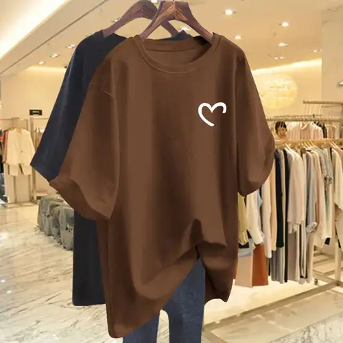 2024 New Summer American Large Top Fashion Trend Round Neck Printed Loose Oversized Casual Short Sleeved T-shirt for Women - Image 11