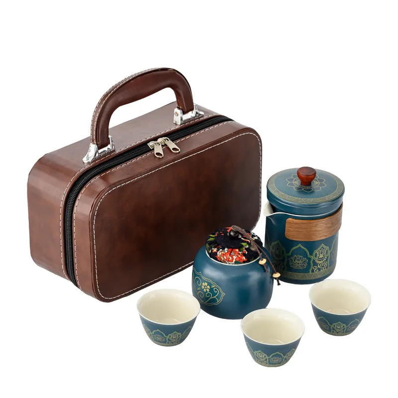 Travel Tea Set Portable Kung Fu Tea Set Japanese Style Outdoor Kuaike Cup Holiday Business Gift Giving Chinese Style