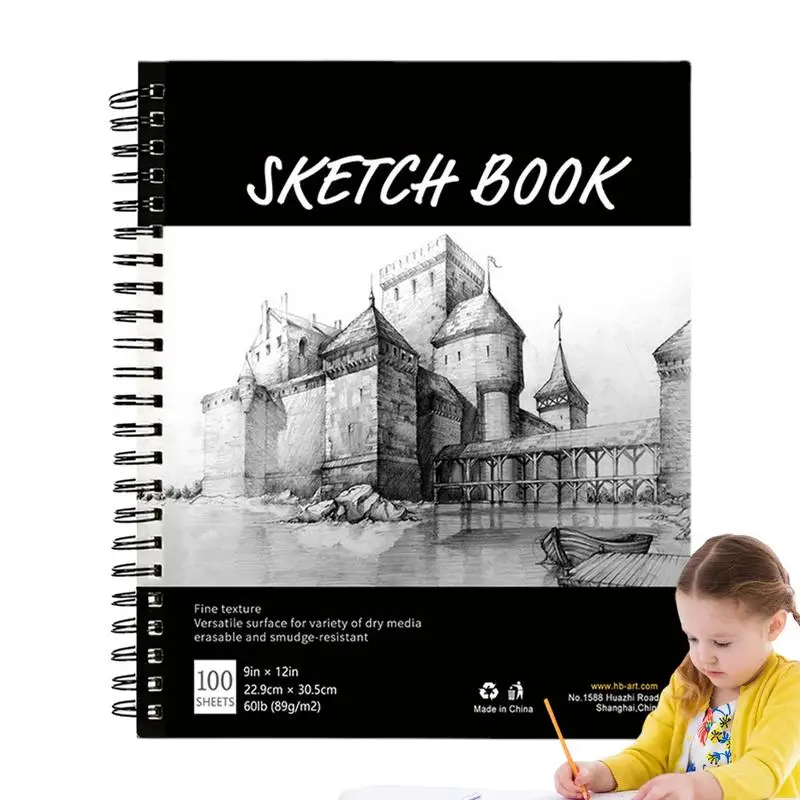 

Sketching Book For Drawings 9x12inch Sketch Book With 100 Sheets Blank Pages Easy To Turn Pages Sketchbook For Sketching Drawing