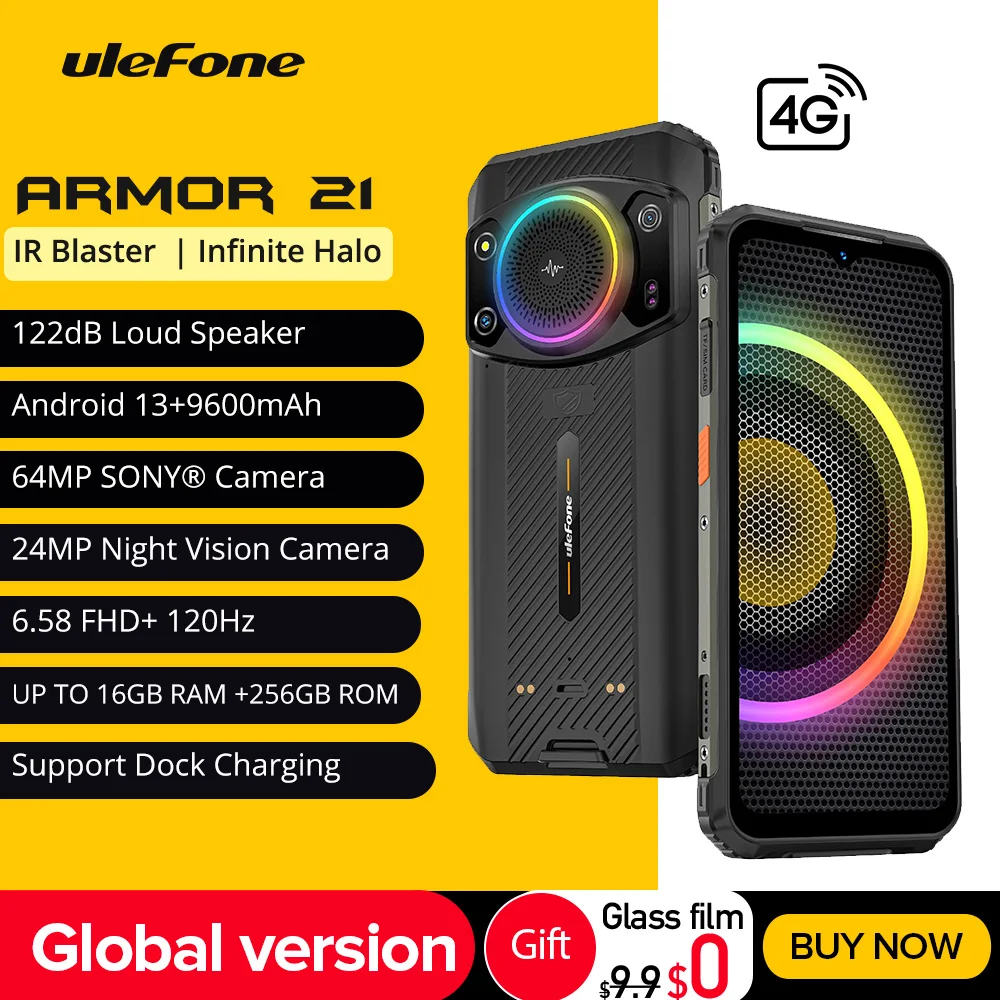 (2023 Nuovo) Ulefone Armor 21 Smartphone G99 Android 13 16Gb Ram 256Gb Rom Rugged Phone 64Mp 9600Mah Moblie Phone Versione Globale