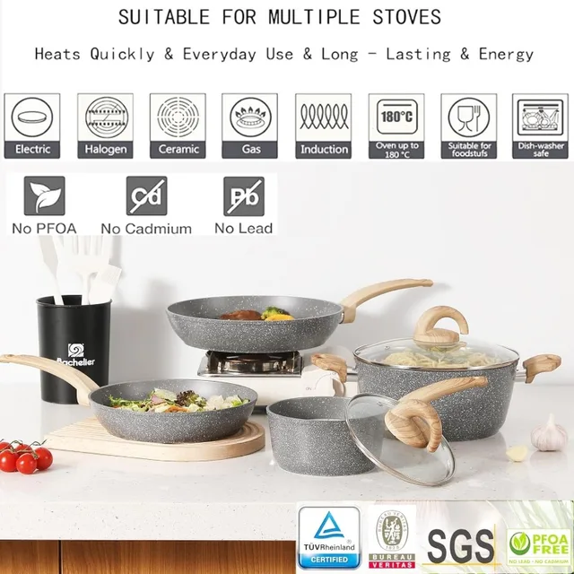 Detachable Handle High Appearance Level Medical Stone Non-Stick Cooker  Household Saucepan Cookware Set Cooking Pot - AliExpress