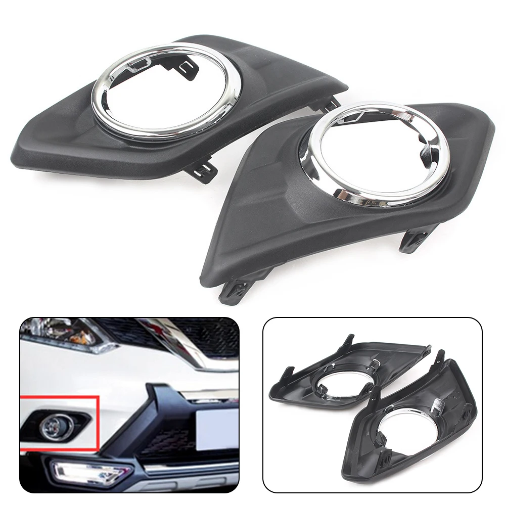 

Fog Lights Cover Front Bumper Lamp Bezel Frame For Nissan Rogue X-trail 2014-16 Fog Lamp Frame Cover Trim Accessories