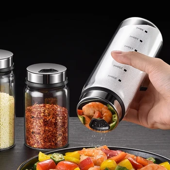 Contenitore per zucchero regolabile con spessore del barattolo di sale da cucina resistente alla caduta in vetro borosilicato certificato LFGB 1