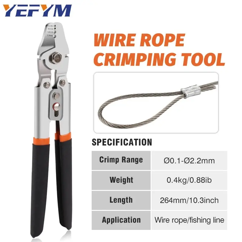 와이어 로프 크림핑 도구-낚싯줄 및 알루미늄 크림핑 루프 슬리브용 스웨거 및 크림퍼, 최대 2.2mm 플라이어