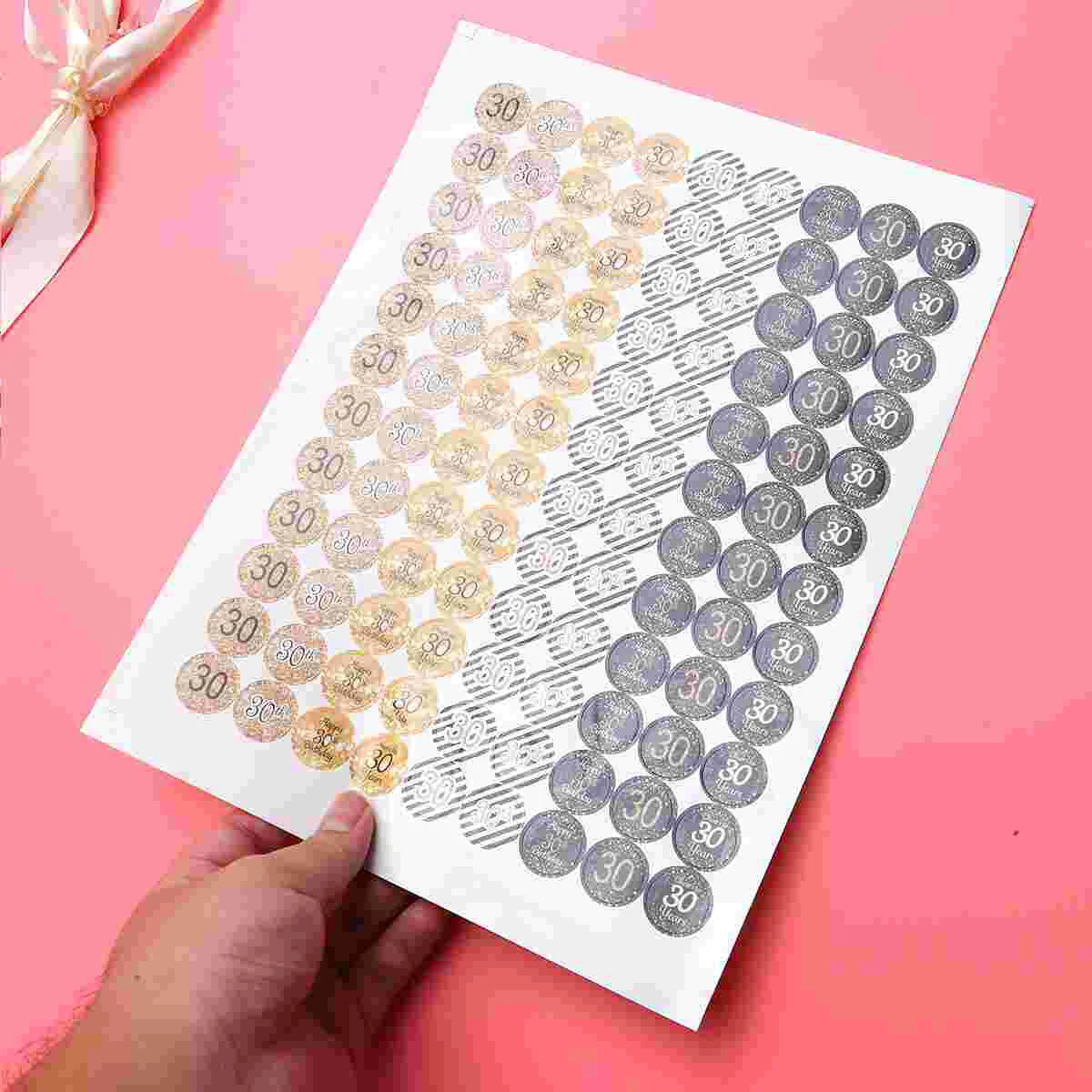 

2 Sheets Number Stickers Birthday Party Decoration 30 Years Old Stickers Party Supplies Decoration for Birthday Anniversary