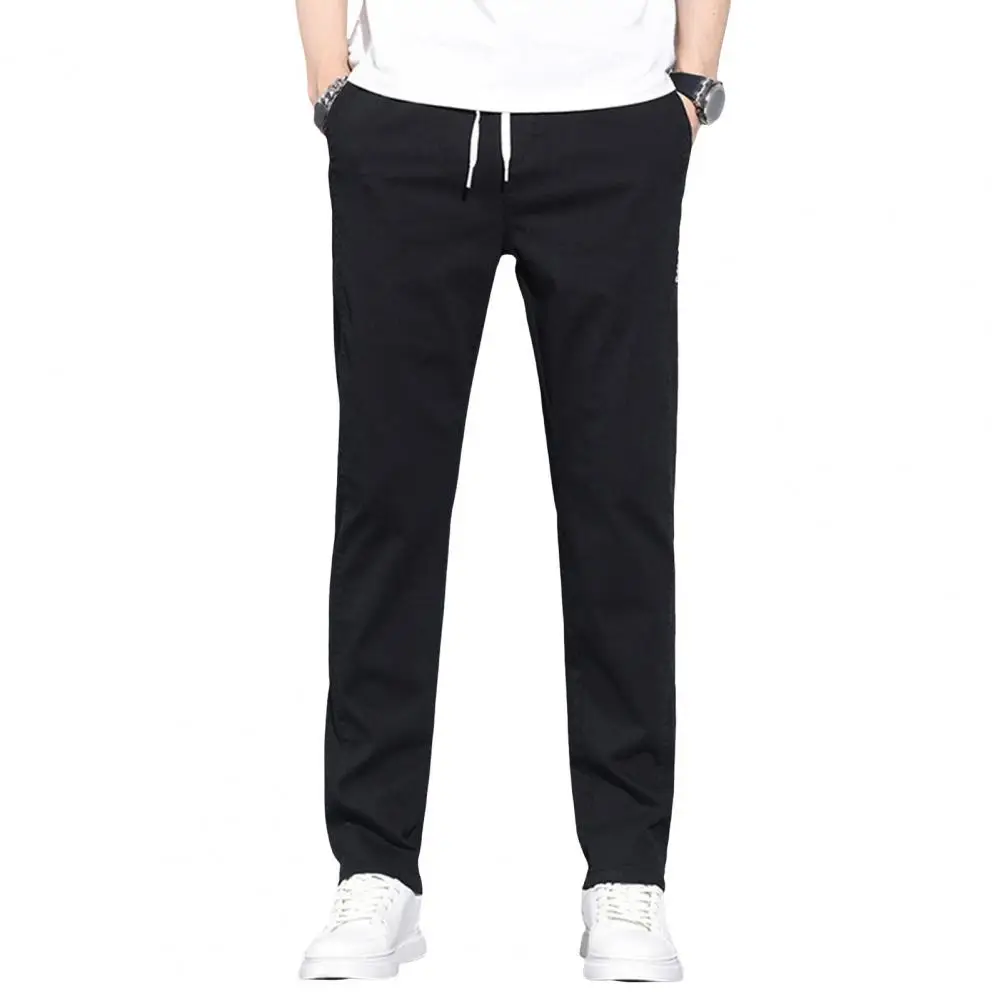 

Брюки мужские однотонные на шнуровке, широкие штаны с эластичным поясом, с карманами, Спортивная повседневная одежда для путешествий, штаны для отпуска