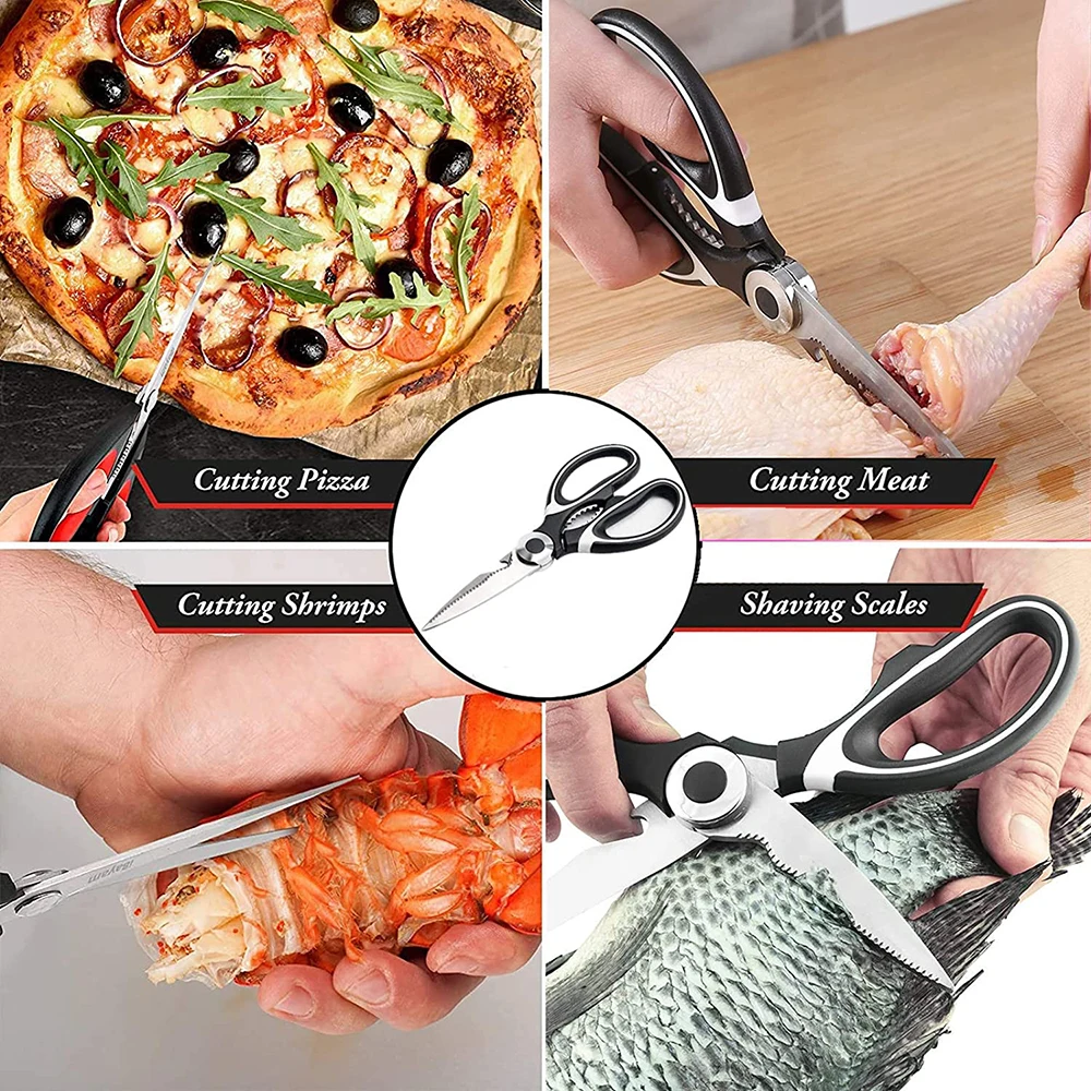 Heavy Duty Multi-Function Kitchen Scissors Home Poultry Cutting Food,  Chicken, Fish, Meat, Vegetable