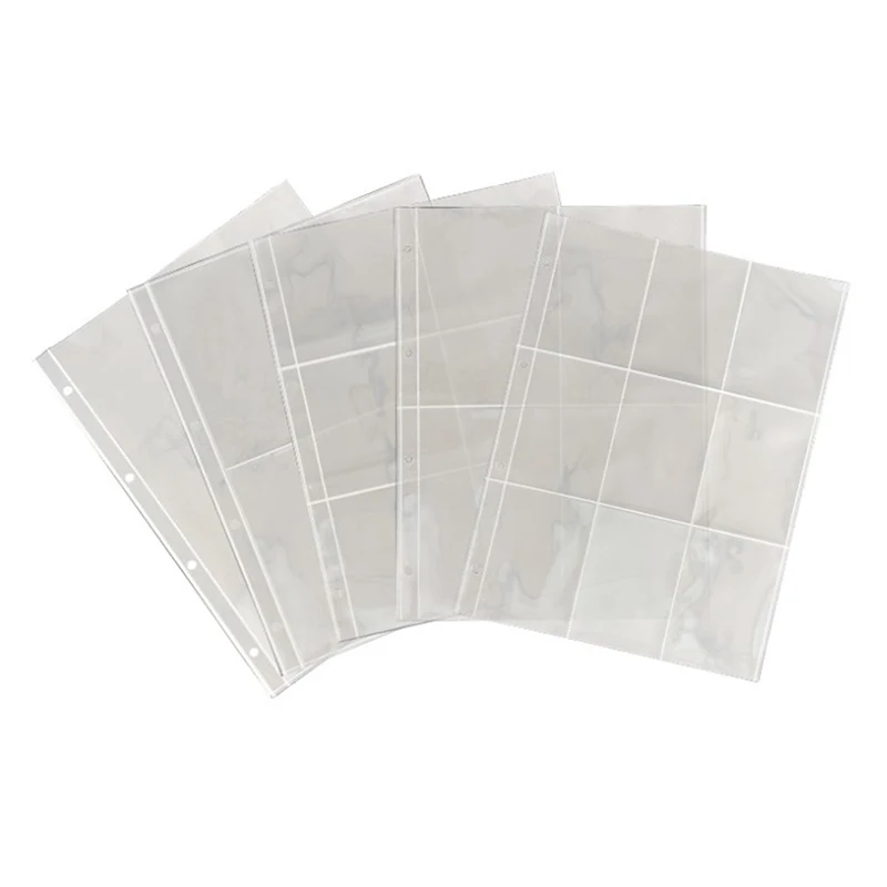 A4 Clear Photo Album Refill Pages File Protector 4 Holes 9 Ring Binder for Photocards Cards Notebook 10Pcs