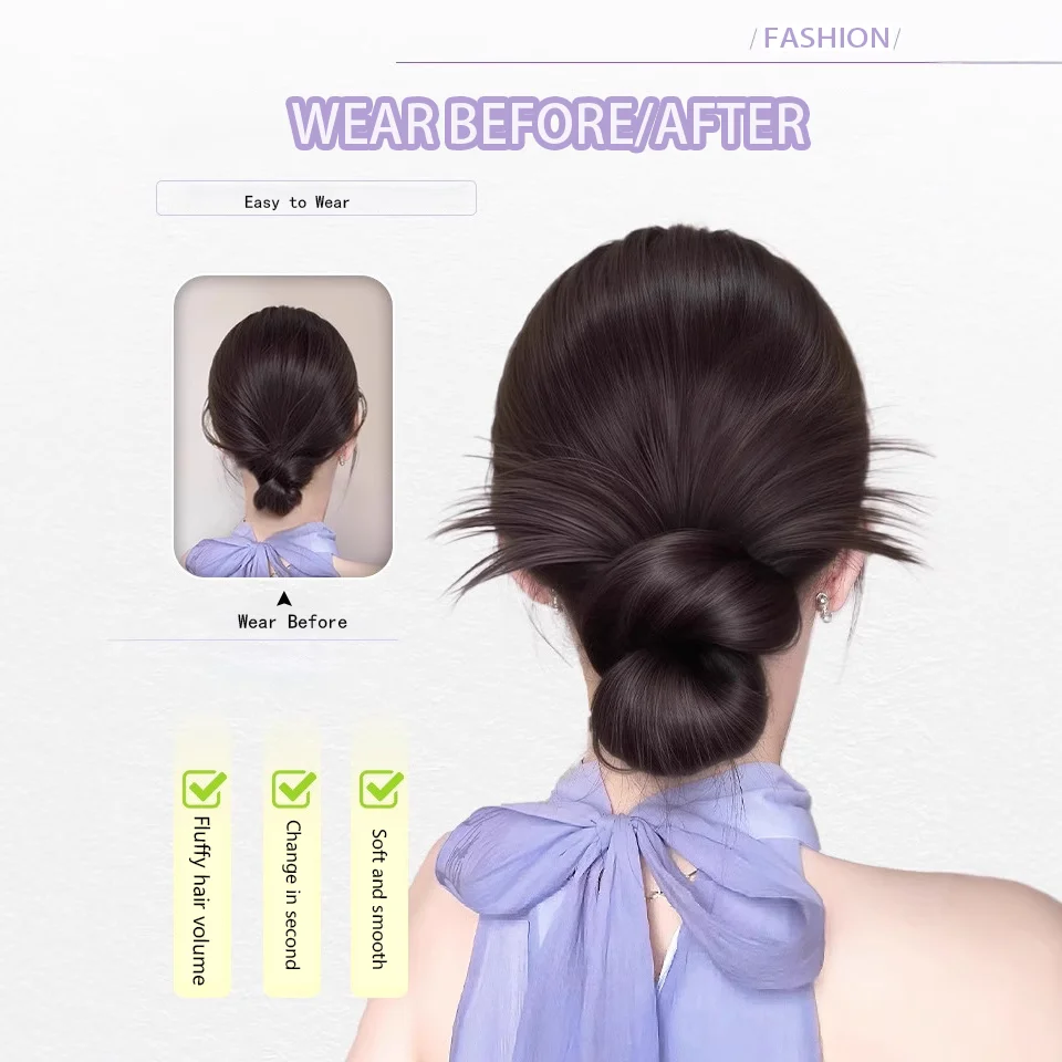 Claw Clip Chignon Short Ponytail Hair Extensions Synthetic Messy Bun Hair Piece for Wonen Straight Natural Fake Hairpieces