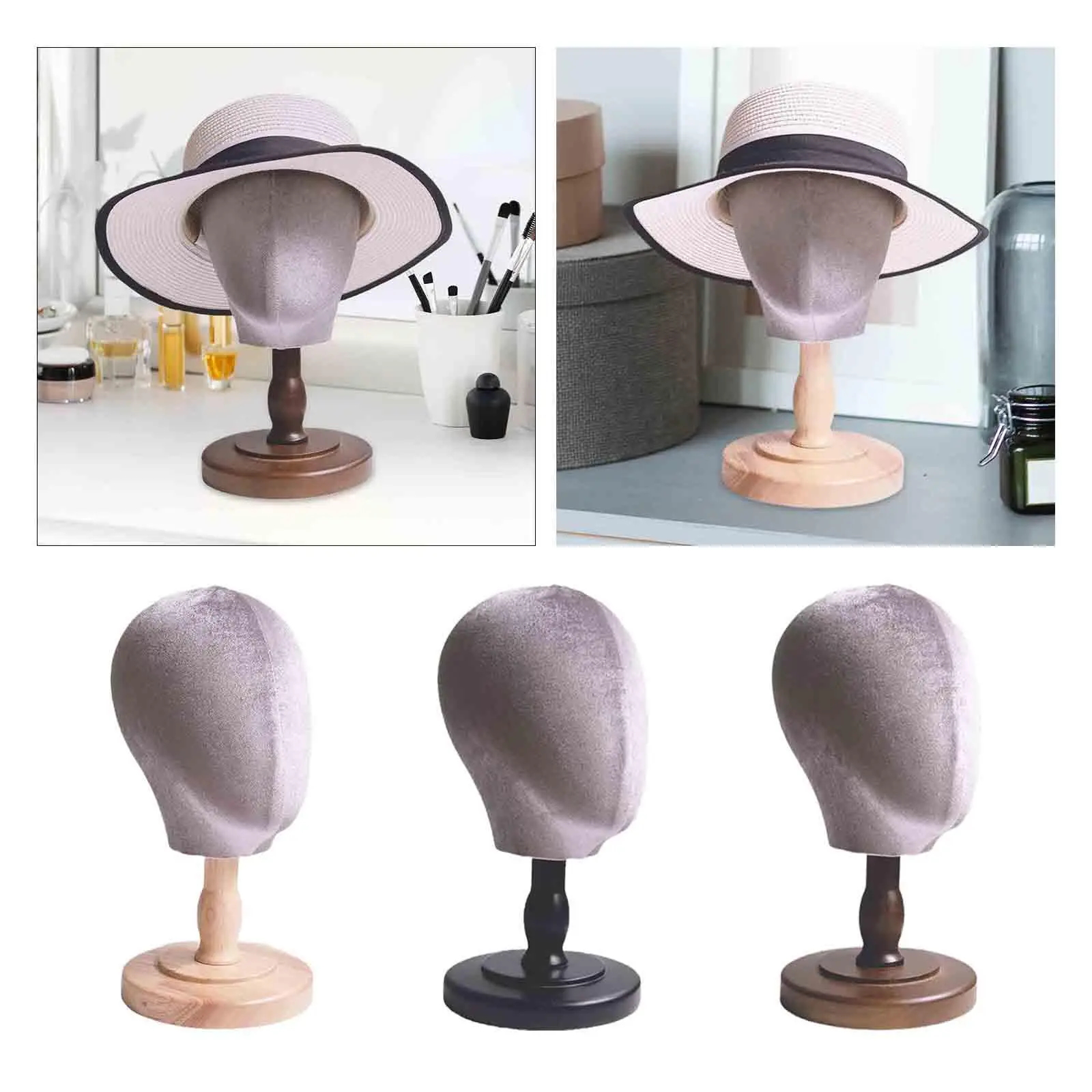 가발 스탠드 다기능 모자 디스플레이 스탠드 모자 홀더 (위브 헤어 브레이딩, 미..