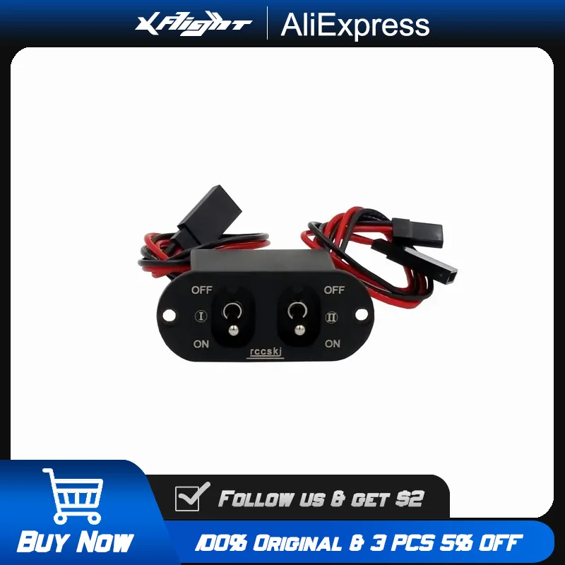 Interrupteur double 30A avec affichage tension pour batterie LiPo drone RC 2-8S