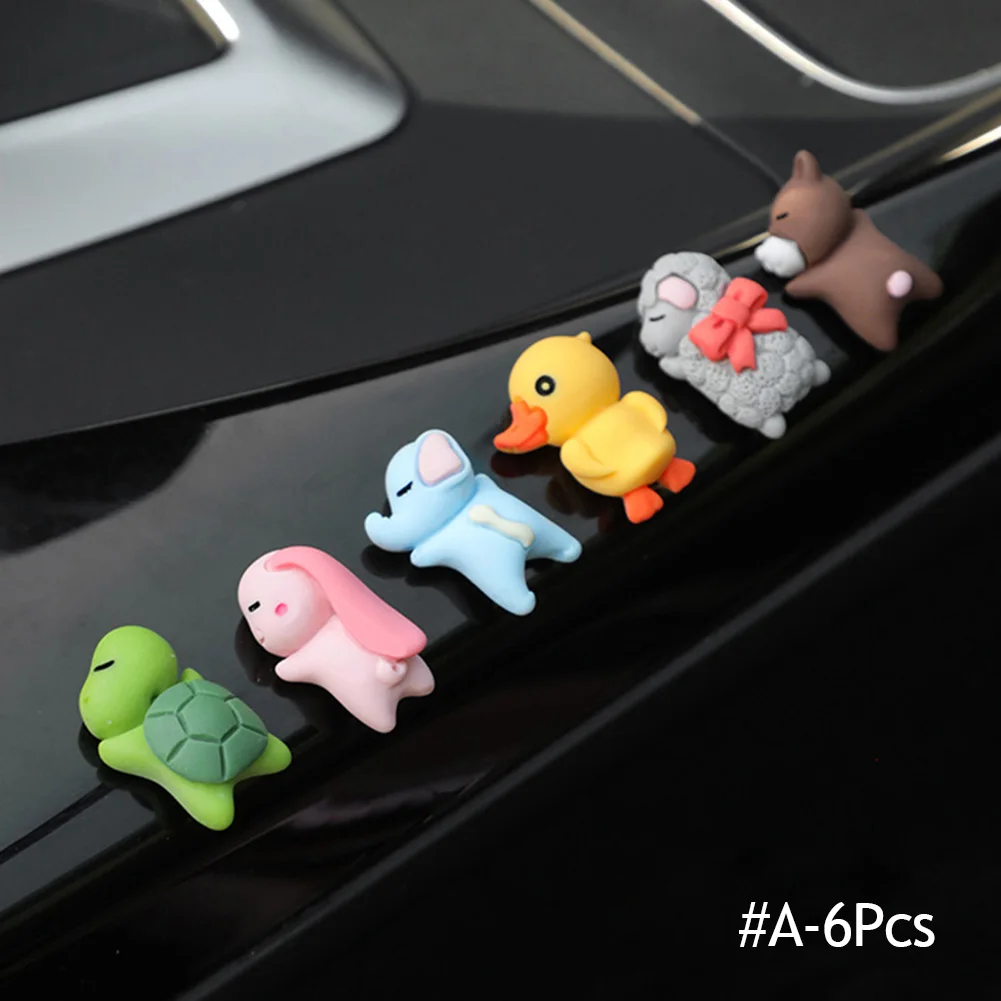 6pcs Resin Car Accessories Cute Bear Creative Car Center Console