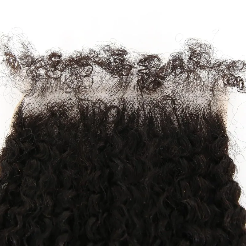 Afro Kinky Curly 5x5 Lace Closure Pre Plucked Brazilian Virgin Hair Baby Hair Human Transparent Lace Closure For Women