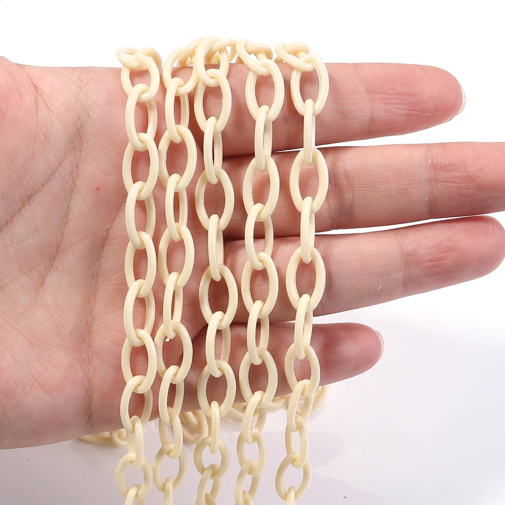 Vibrant Multicolor Plastic Chain Set for DIY Jewelry and Accessories (5 Pieces, 50cm Each)