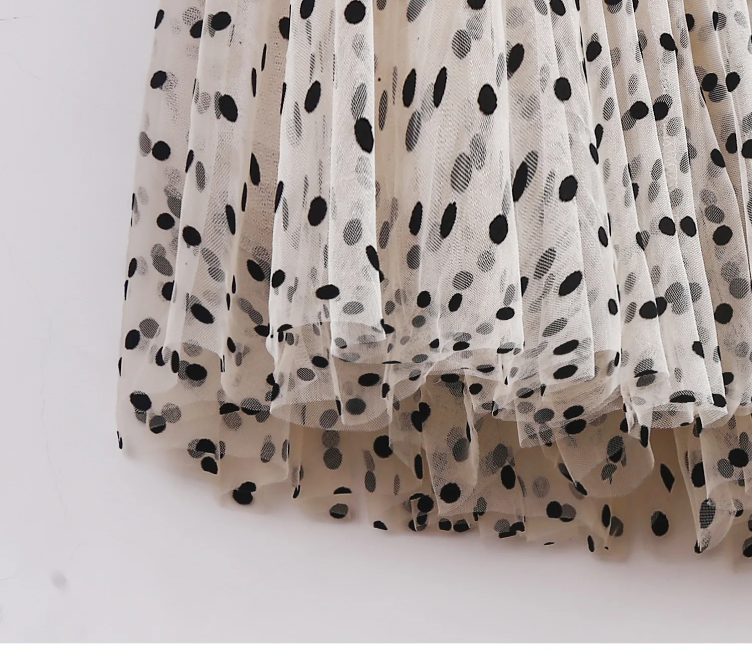 Boho Queens Women Polka Dot High Waist Pleated Ball Gown Maxi Skirt Fashion Mesh Loose Puffy Umbrella Fairy Cake Skirts