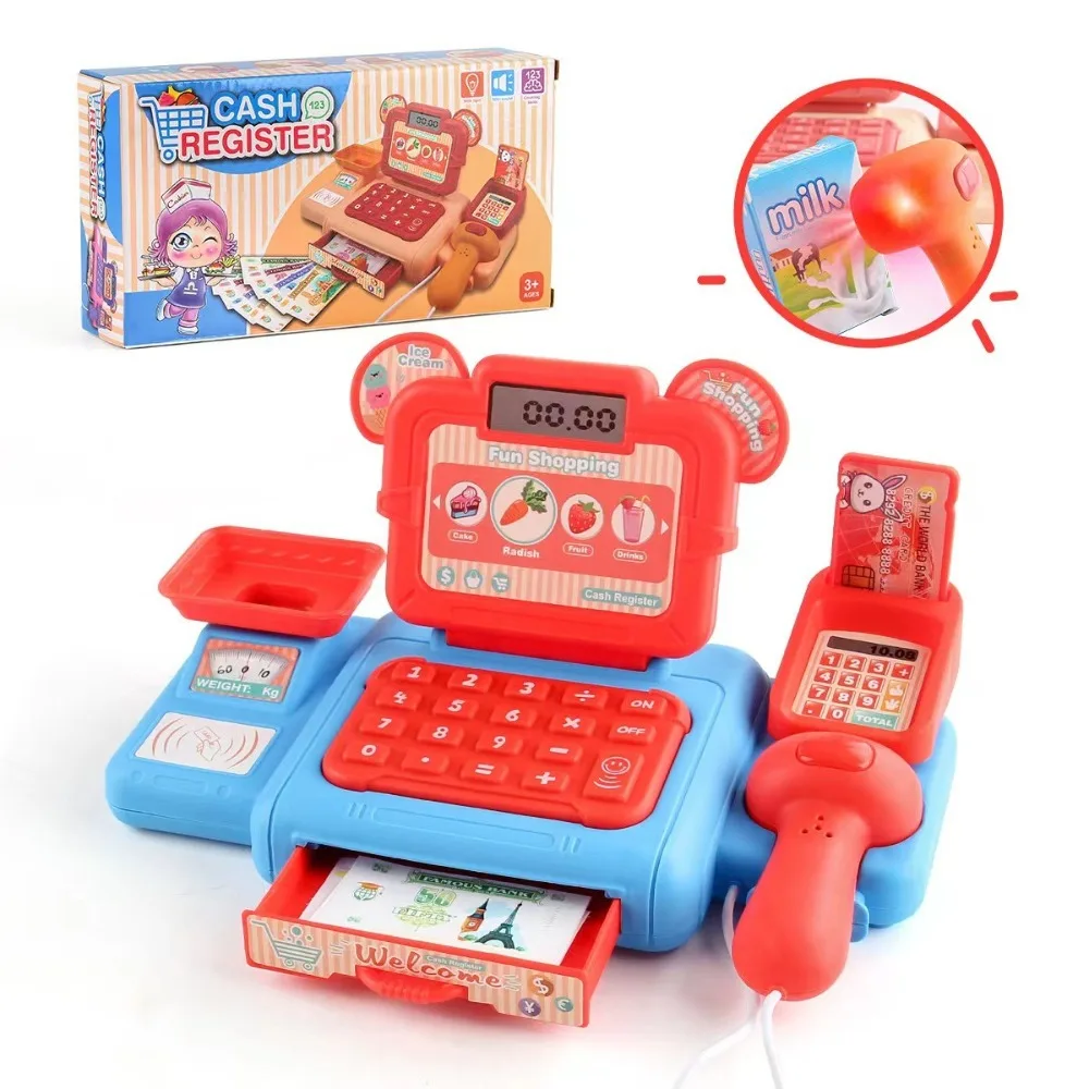 Lighting Supermarket Cash Register Sound Effects Role Play Simulation Cash Register Cashier Convenience Store Pretend Play