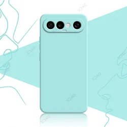 Luxury Dual Liner Protective Shockproof Phone Case - Square Liquid Silicone Cover for VIVO S50 Pro mini 5G (Light Blue)