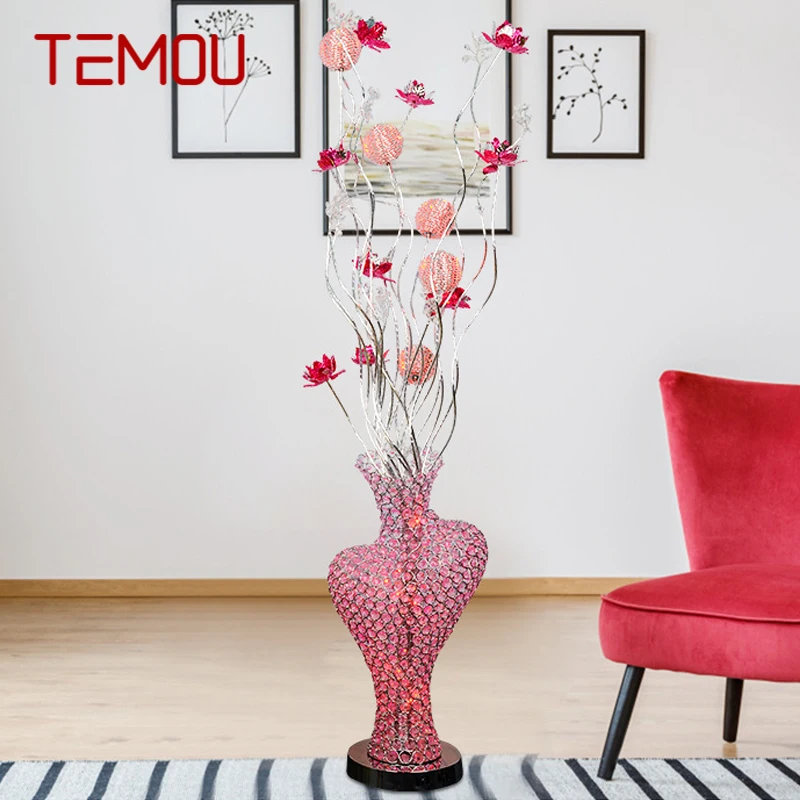 

Современная Напольная Лампа TEMOU, модная художественная лампа для спальни, свадьбы, алюминиевая проволока, фотолампа