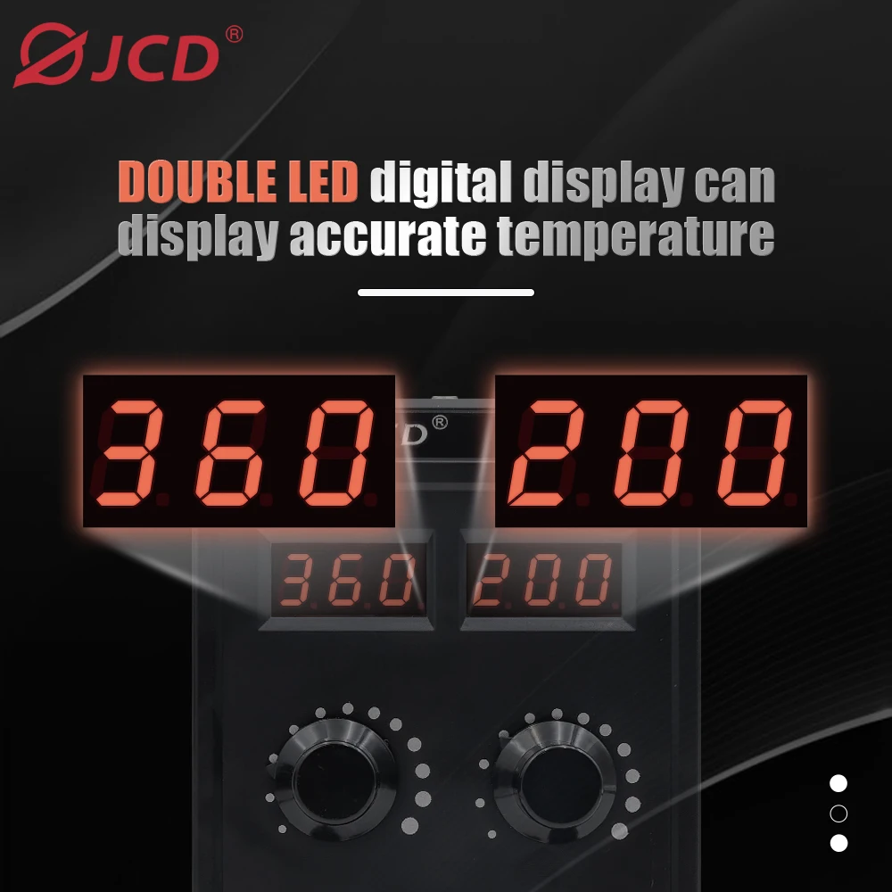 JCD 750W Soldering Station 2 IN 1 Hot Air Gun LCD Dual Digital Display Electric Soldering Iron SMD Welding Rework Station 8586D 2
