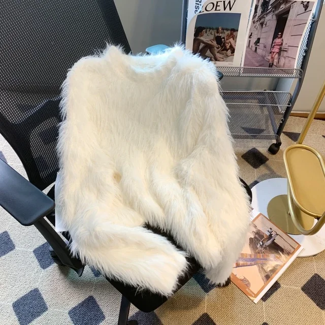 Fluffy Plush Loose Pullover Sweater 5