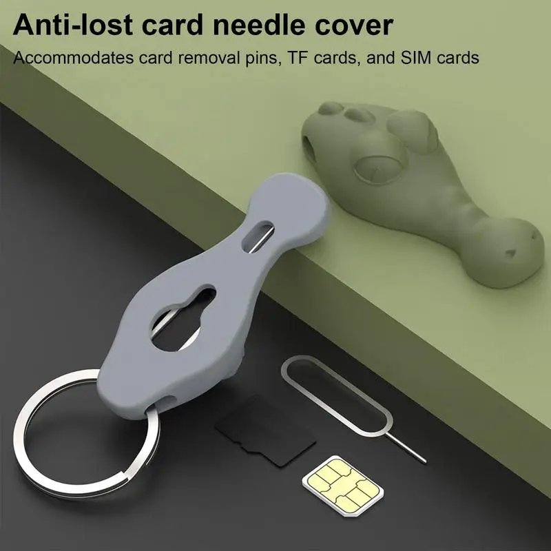 Cute Cartoon Crocodile SIM Card Key Pin Eject Tool Removal Tool Needles Opener SIM Card Tray Pin SIM Tray Ejector Case Key Chain