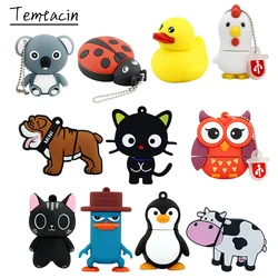 Pendrive 128GB USB Flash Drive Cartoon Animals Penguin Pen Drive 256GB Usb Flash Memory Stick 32GB Duck Black Cat 64GB Pen Drive