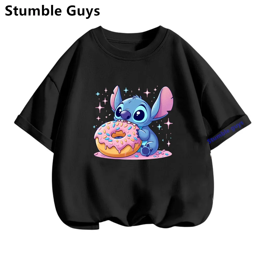 Disney Stich T-shirt Kids Summer Student Boys & Girls Harajuku Top Lilo & Stitch Kawaii Graphic Teen T-shirt Tops 3