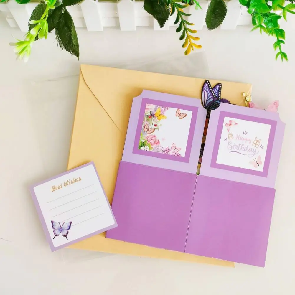 Warm Heartfelt Greeting Card 3d Butterfly Bouquet Birthday Card for Family Friends Handmade Pop-up Gift Box Celebration