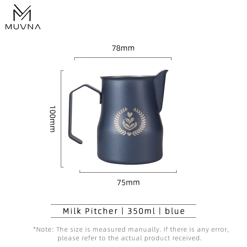 Premium Stainless Steel Milk Frothing Pitcher with Sharp Spout - 350/450ml, Black/Silver Finish