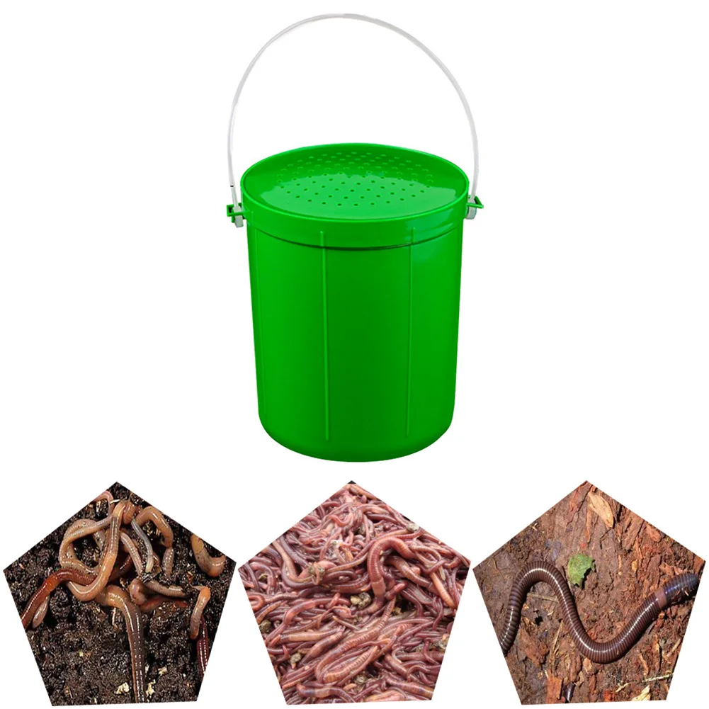 Live Earthworm Box Plastic Worm Lures Container Portable Handle