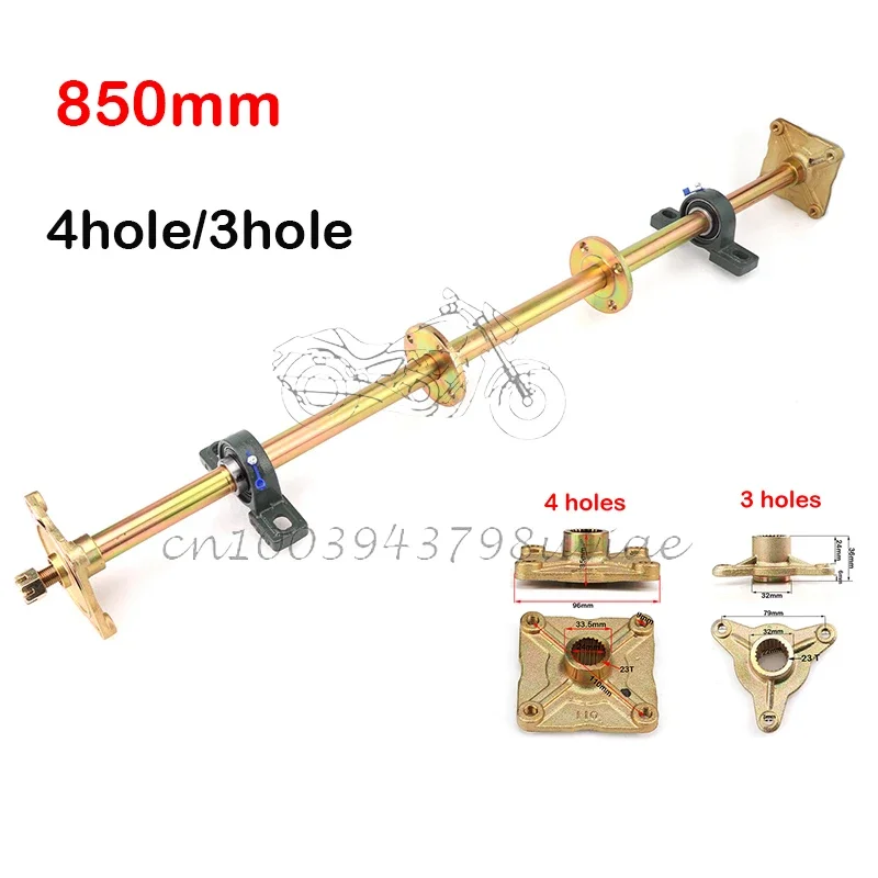 

850mm 3/4hole rear axle assembly with bearing sprocket seat Wheel hubFit For DIY UTV ATV Buggy Bike Accessories