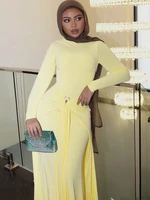 Weird Puss Ruched Elegant Maxi Dress Women Daily Casual Fashion Skinny Full Sleeve Solid Gown Midnight Prom Party Long Bodycon - Image 4