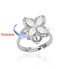 Bagues de mariage rotatives à quatre trèfles pour femmes, anneau d'anxiété Anti-Stress en acier inoxydable, bijoux esthétiques réglables