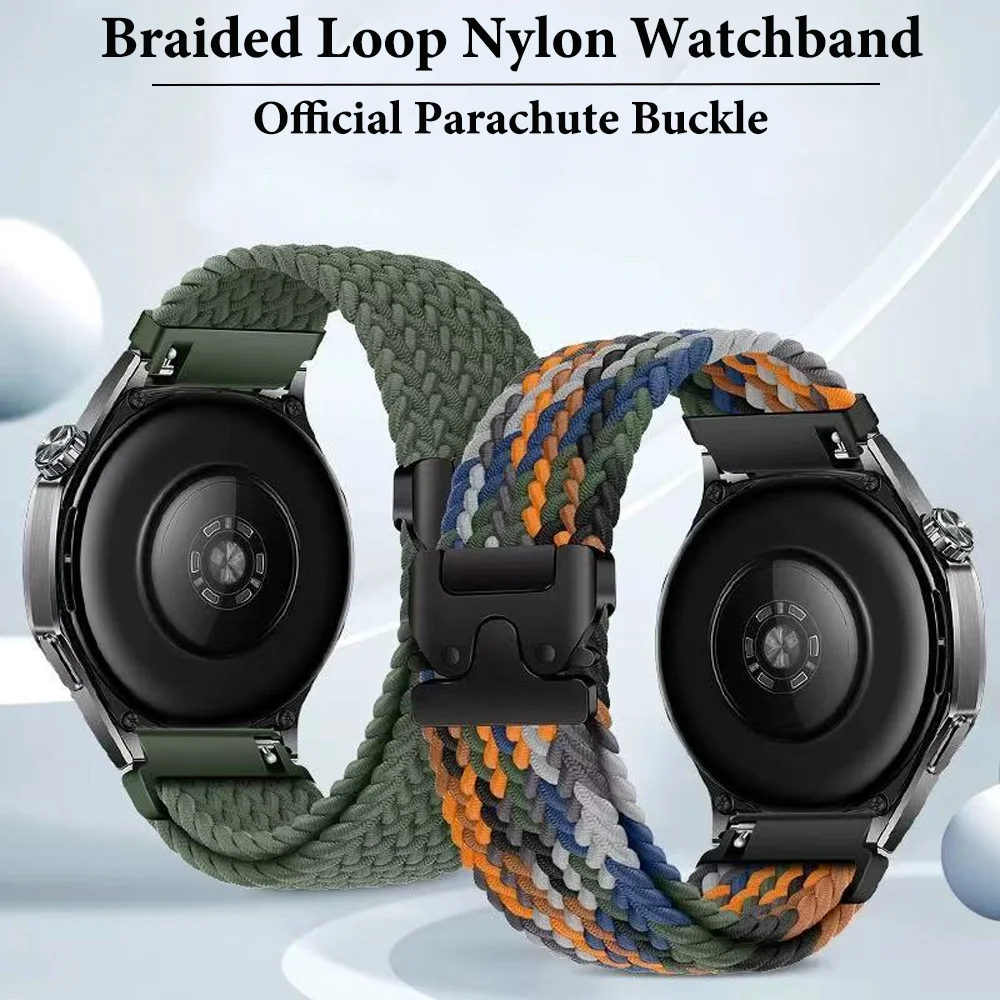 Parachute Buckle Nylon Braided Adjustable Strap, 20mm 22mm