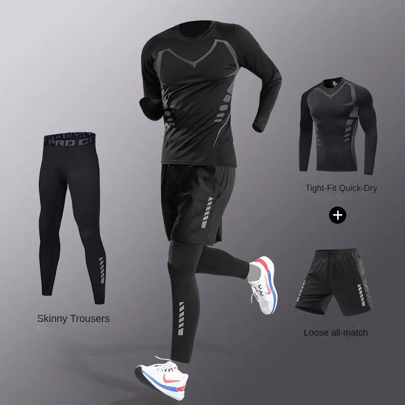 Men's Ice Fiber Quick-Dry Running & Fitness Full Set/Suit Tracksuit For Marathon, Training & Cycling，Jogging,Gym， sweatpants 2