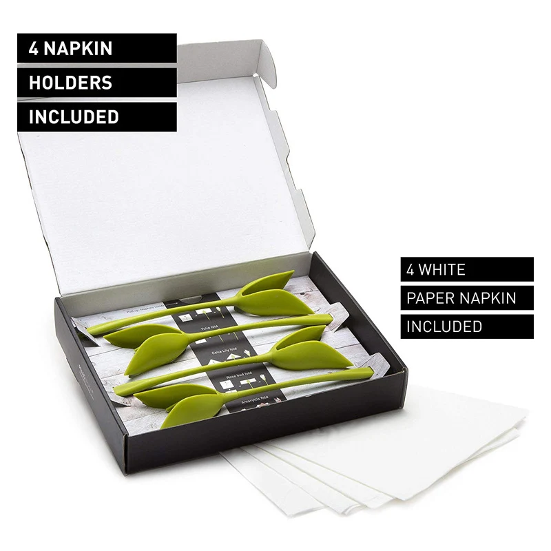 Fashion Leaves Flower Paper Roll Dining Table Napkin Holder Rack Serviette Organizer Tissue Storage Decor 4pc/lot 3