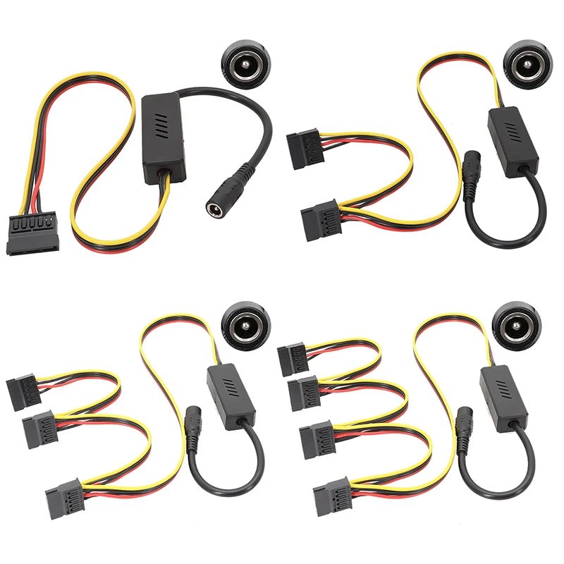 DC 5525-SATA 하드 드라이브 전원 공급 장치 케이블 DC 12V-4Pin Molex HDD 케이블 스텝다운 전압 조정기