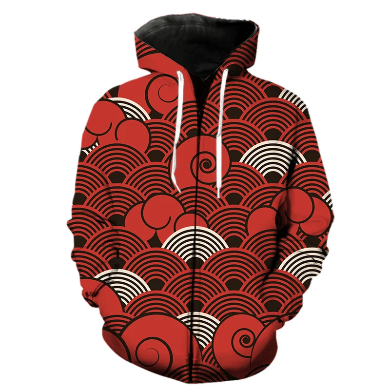thumbnail image 1 of Sudadera con capucha y cremallera con diseño de dragón samurái y guerrero fantasma para hombre, estilo Harajuku, con estampado 3D de carpa, informal, de manga larga, para primavera, 1 of 5