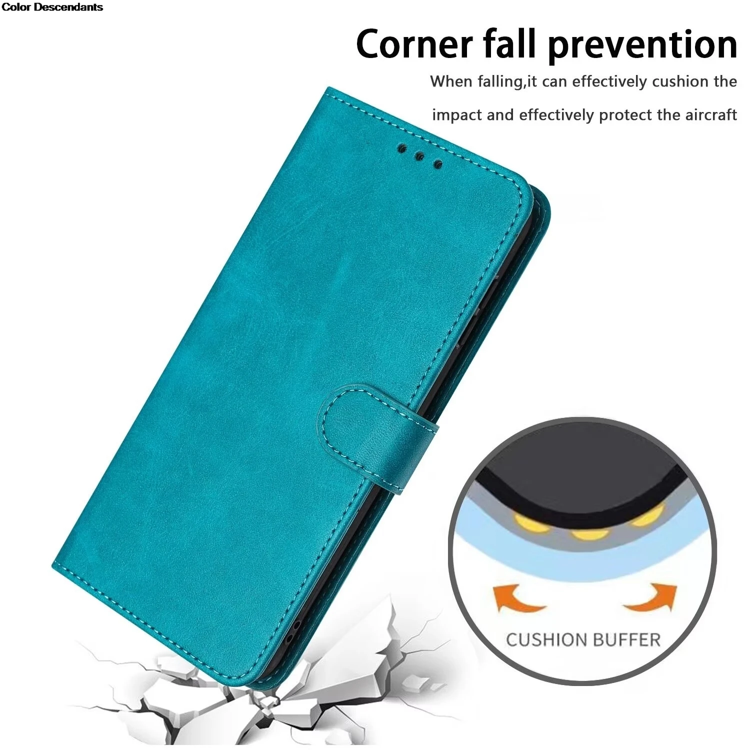 Soft TPU Leather Wallet Flip Phone Case with Card Slot
