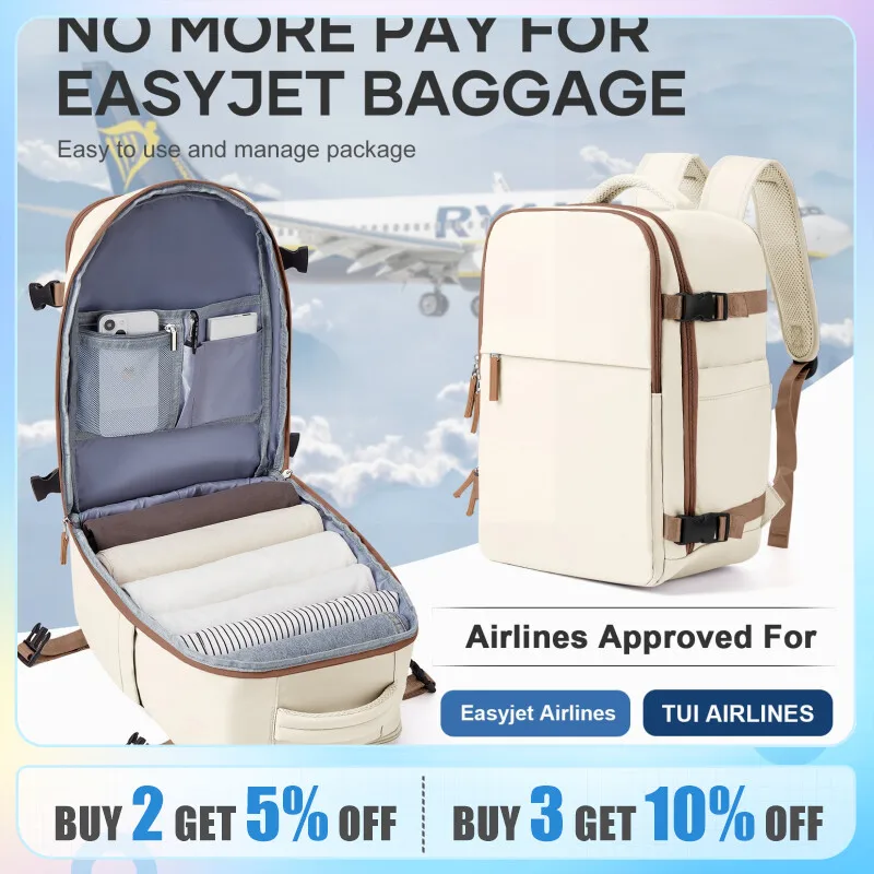 Likros 비행기 가방, Ryanair 캐빈 배낭, 이지젯 가방, 비즈니스 여행 배낭, 노트북 방수 배낭, 40x20x25, 45x36x20 