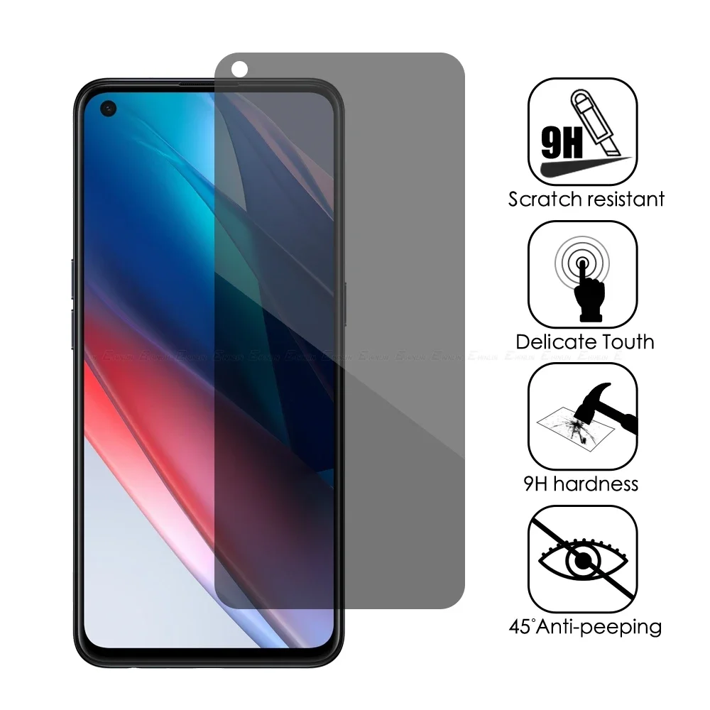 사생활 보호 강화 유리 스크린 보호대 필름, OPPO K7 K9Pro K10X(5G) Rx17 Neo Ax5S Ax7 Pro NEO9 Find X2 X3 X5 Lite 커버, 5 개