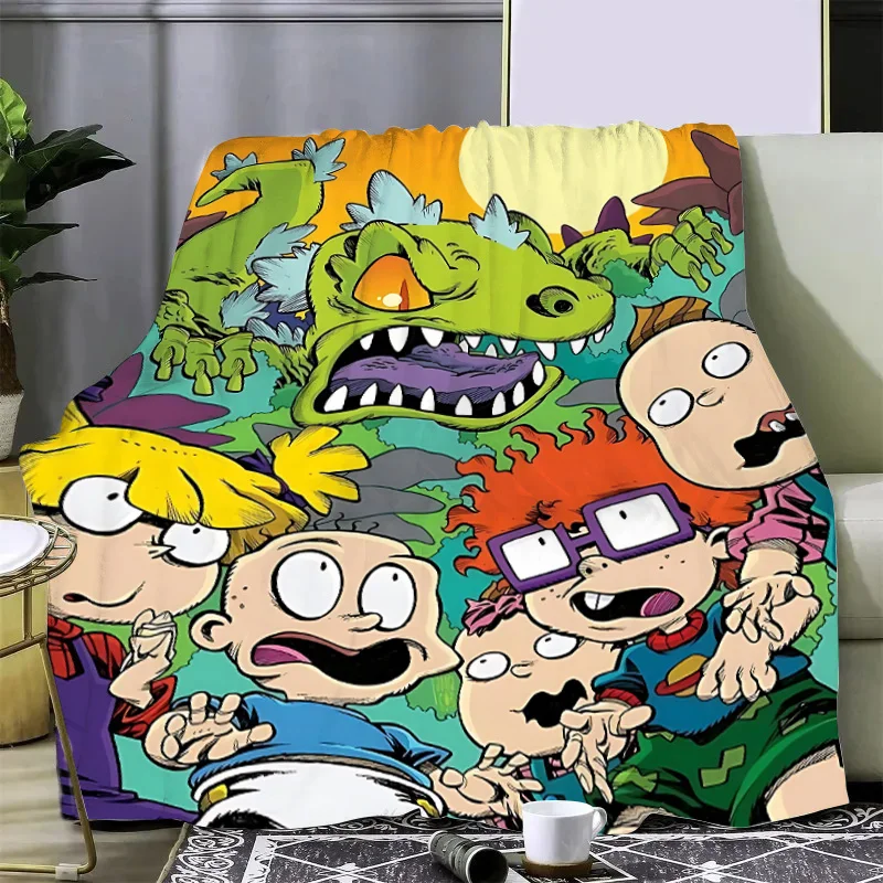 Cartoon Funny R-Rugrats Printed Blanket Picnic Blankets Warm Blanket Soft and Comfortable Blanket Home Travel Birthday Gift 5