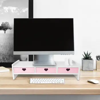 Monitor Stand with Storage Drawers
