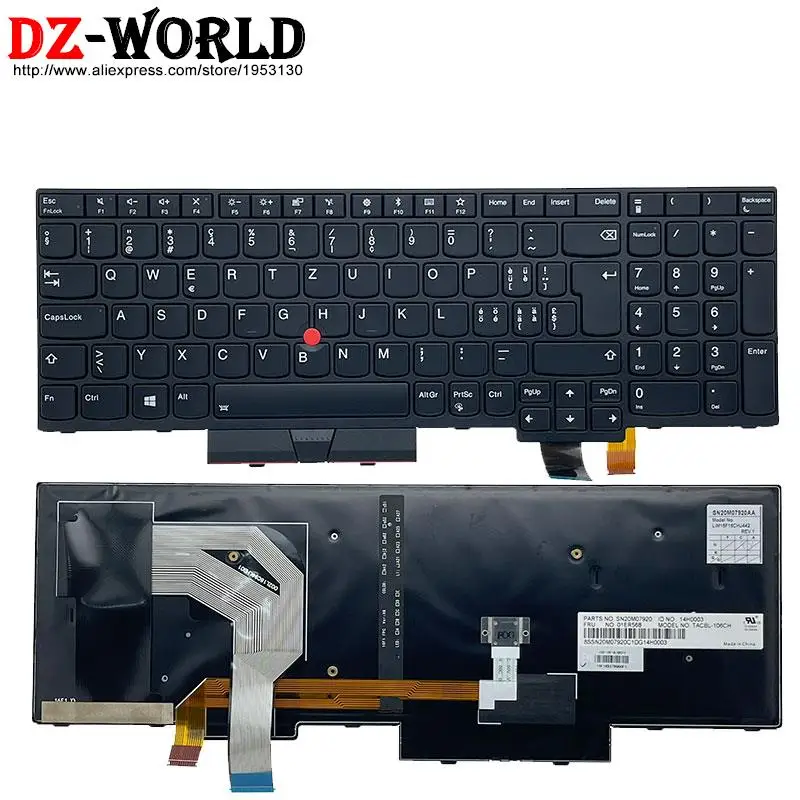 Teclado Retroiluminado para Laptop Lenovo Thinkpad T570 P51s T580 P52s sp dk Não Ser br ch Sss se hu é fr Ele Ndc Qwertz - Imagem 5