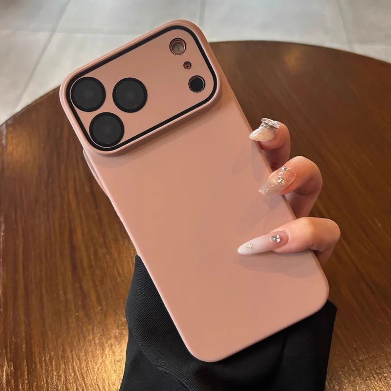Luxury Matte Slim Hard PC Shockproof Phone Case with Glass Lens Camera Protection