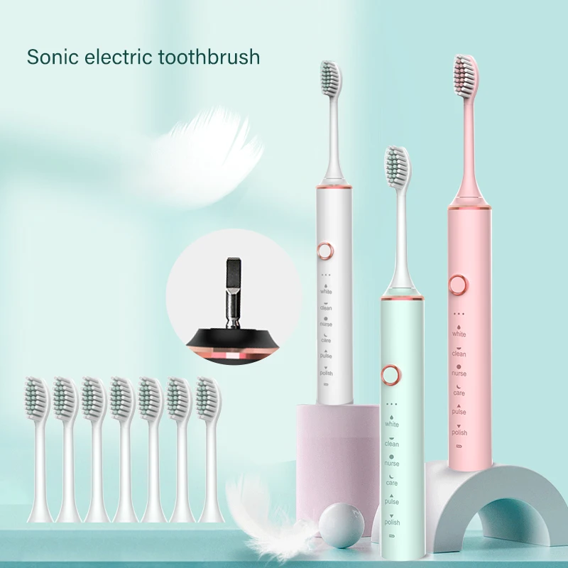 Electric Toothbrush GeZhou Rechargeable Sonic Electric Toothbrush IPX7 Waterproof Toothbrush for children 18 Mode Travel 16 Brush Heads