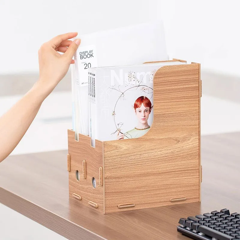 Desk Organizing Supplies Rack Floating Shelves Shelf Storage Print Magazines Organizer Iron Magazine Book Office Bookcase Wood