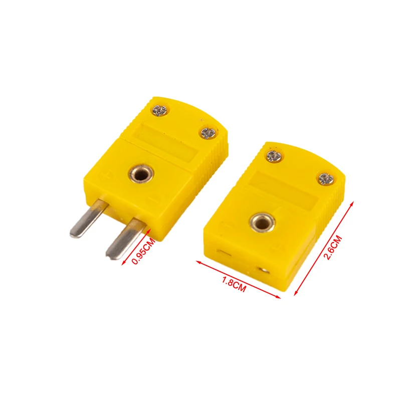 Yellow Type K Male/female Mini Connector Plug 5Pcs/set Safety Fits All Our Temperature Controllers Temperature Sensor temperature sensors