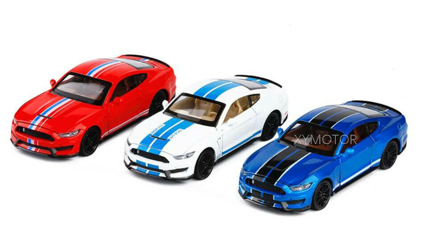 

CaiPo 1/32 для Ford Mustang Shelby GT350 литые игрушечные модели Car для мальчиков и девочек, детские подарки со звуковым оформлением, белый/красный/синий
