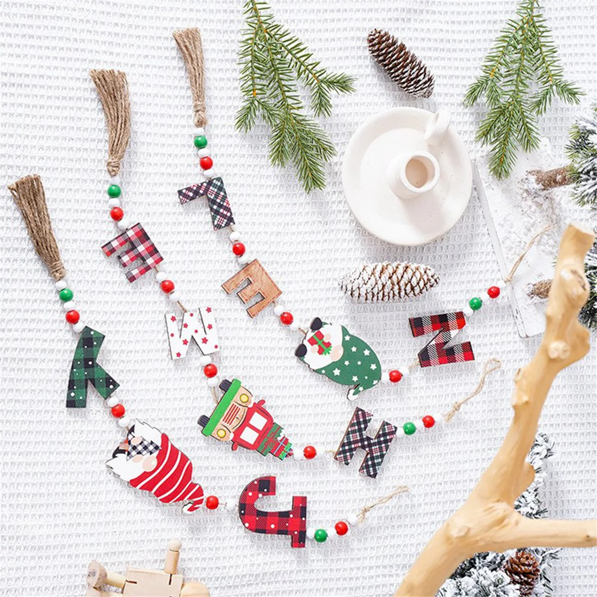 

Gnomes Wood Hanging Decor for Tree -Wood Christmas Gnome Letter Pendant Wood Car Crafts Hanging Pendant Decor